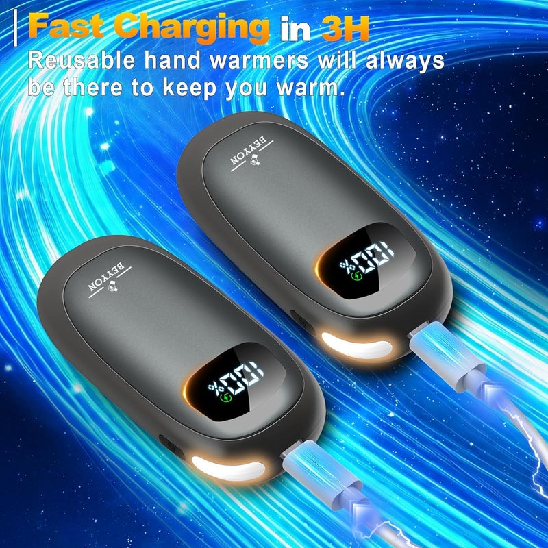 BEYYON B Hand Warmers Rechargeable-Electric Hand Warmers, Max 16 Hrs Warmth Up to 127℉, LED Display & Flashlight, Dual-Side Heating Portable Heater for Golf Hunting Camping for Men Women, Valentine's Day Gifts - Image 5